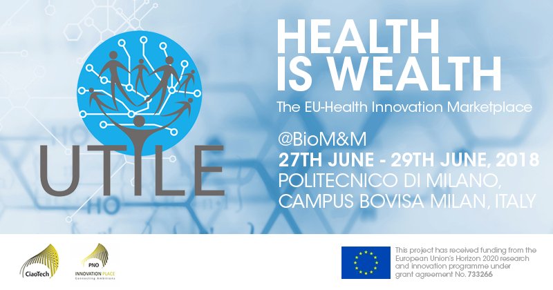 INNOVATION_PL's tweet photo. #SaveTheDate Milan, 27-29 June The @UtileProject wiil be presented during the First International #Conference on #Materials #Mimicking #Manufacturing from and for #BioApplication @PNO_IT consultants will be available on 28 June for one-to-one meetings π https://t.co/GP3T1LIJSr https://t.co/Cl4NN0nyzJ