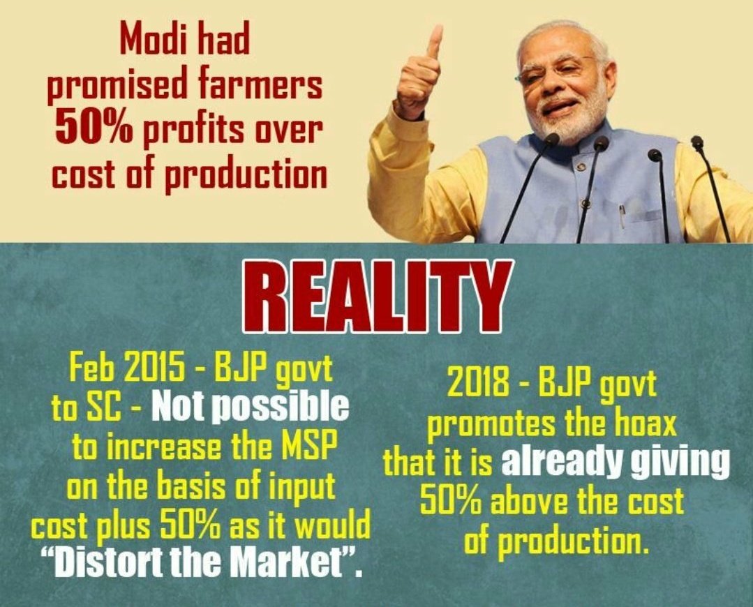 #ModiFailsFarmers
Agricultural India is facing is its gravest crisis.
Farmers are suffering because of policy design.

LOOT Sarkar JHOOT Sarkar...