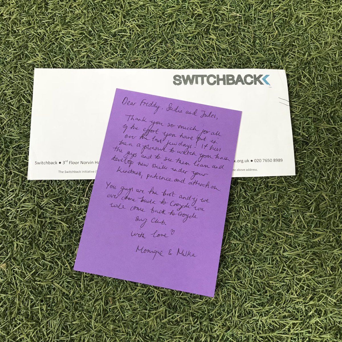 Always nice when people follow up the old fashioned way ! Look forward to having you guys @switchbackOrg back again #switchback @londongirlsurfclub  #visitcroyde #lovenorthdevon #bigbluebus