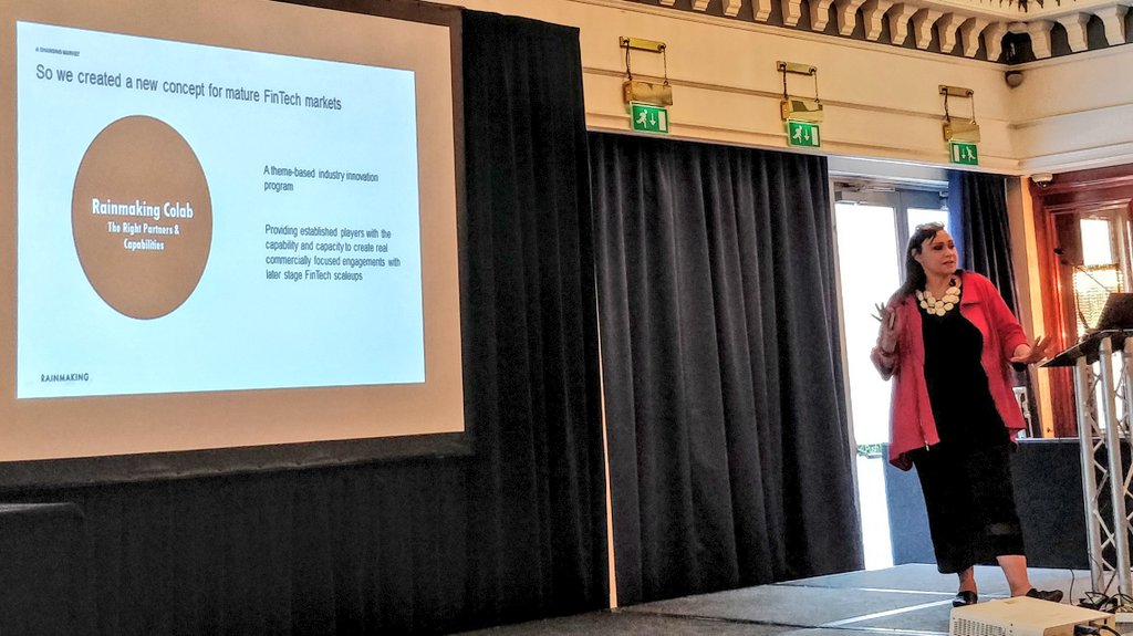 UrsBolt's tweet photo. In #FinTech #collaboration, mature markets require a new engagement model.

@HPanzarino, @RainmakingColab shows the way at the #FintechArena #ArenaFinancial conference. 
#banking #innovation #transformation https://t.co/Er4B4gNv6Y
