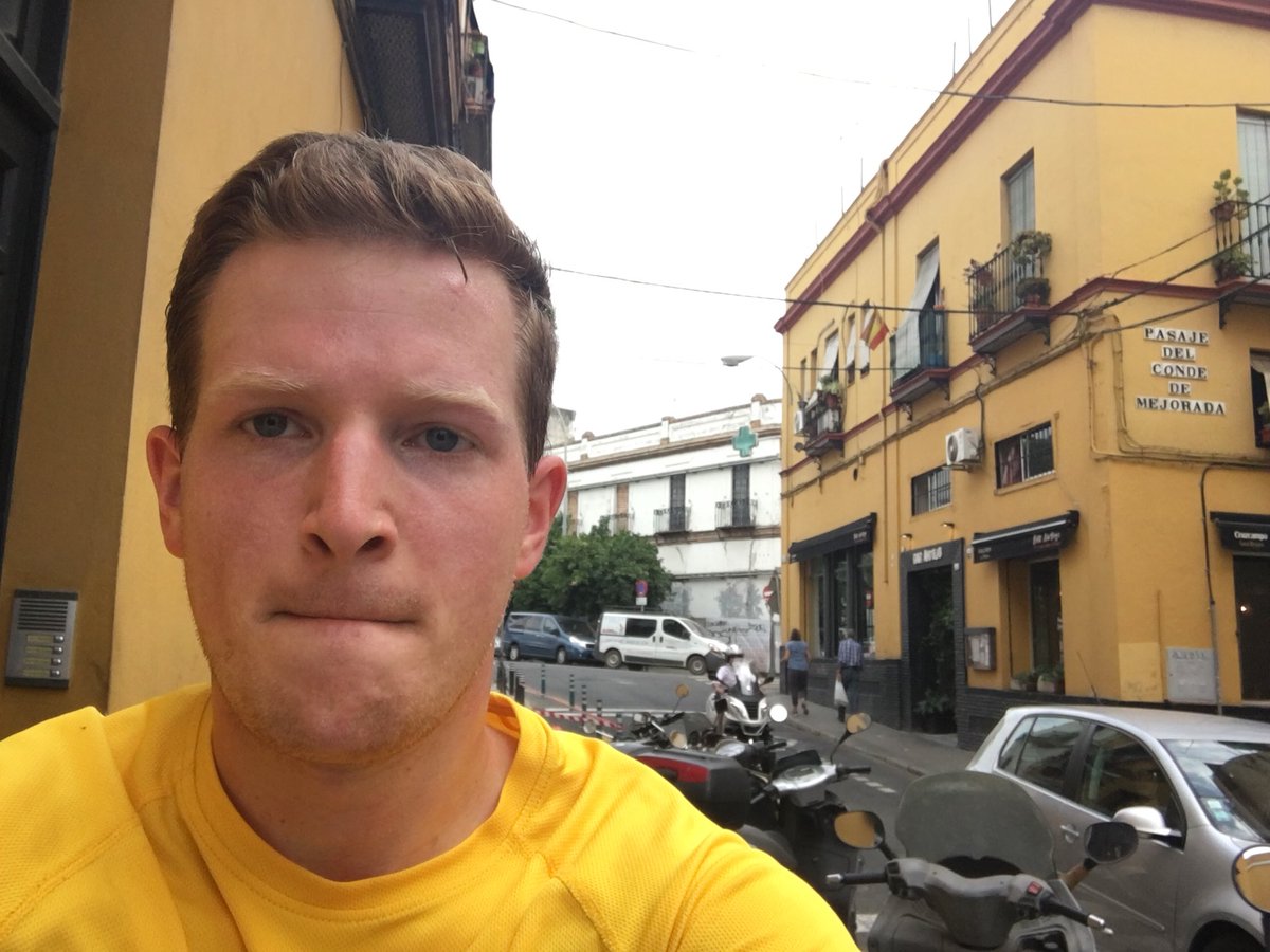 Exhausted picture of me running through Seville 