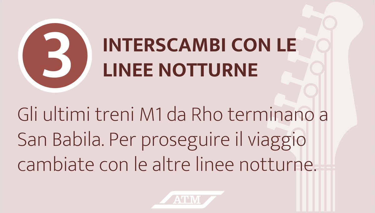 atm_informa's tweet photo. 🎶 La musica degli #Idays18 è in arrivo a #ExperienceMilano. Dal 21 al 24/6 la metro M1 è aperta fino a tarda notte. Vi diamo 4 dritte su orari, biglietti, parcheggi e soluzioni di viaggio con bus notturni e linee ferroviarie. Maggiori info 👉 https://t.co/6A7RgjlQyn https://t.co/69rkmjXYyC