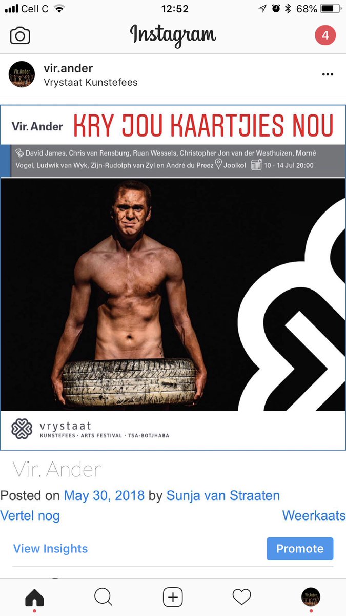 #VirAnder is oppad <a href="/VSKunstefees/">Vrystaat Kunstefees • Arts Festival • Tsa-Botjhaba</a> toe! Jy kan jou kaartjies op <a href="/Computicket/">Computicket</a>  bespreek! Sien julle daar!