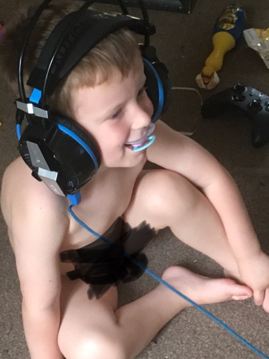 Thinks he can hear the television better, they don’t work in tv though lol #mistermarshall