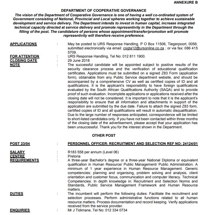 Careers Portal on Twitter "EASTERN CAPE GOVT VACANCY Artisan