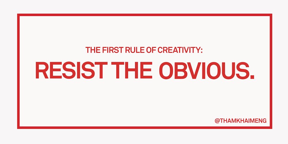 The first rule of creativity: resist the obvious. #CannesLions #OgilvyCannes