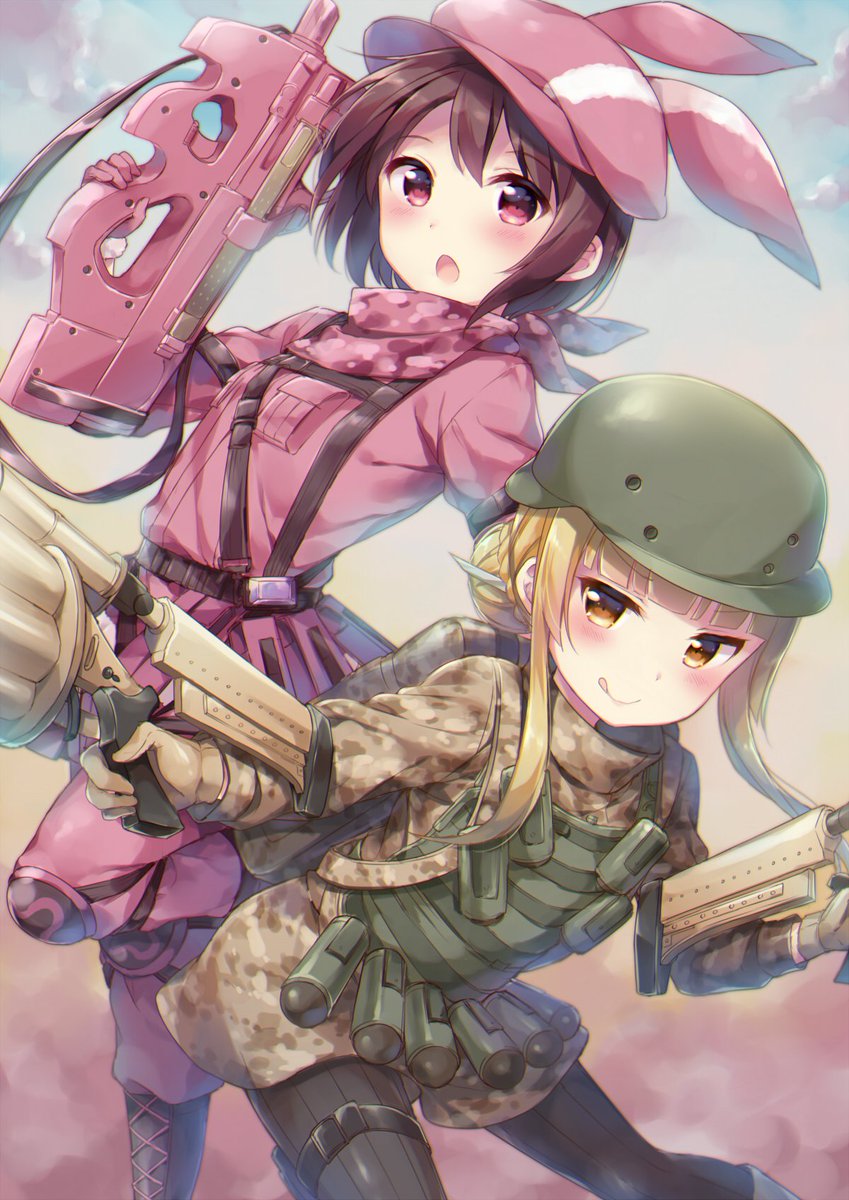 リタ レイ 2人ともかわいいですね はづきさんのイラストだと銃器やミリタリーはあまり見ることがないから新鮮ですね Ggoは最近撮り溜めてしまったので早く消化しなければです