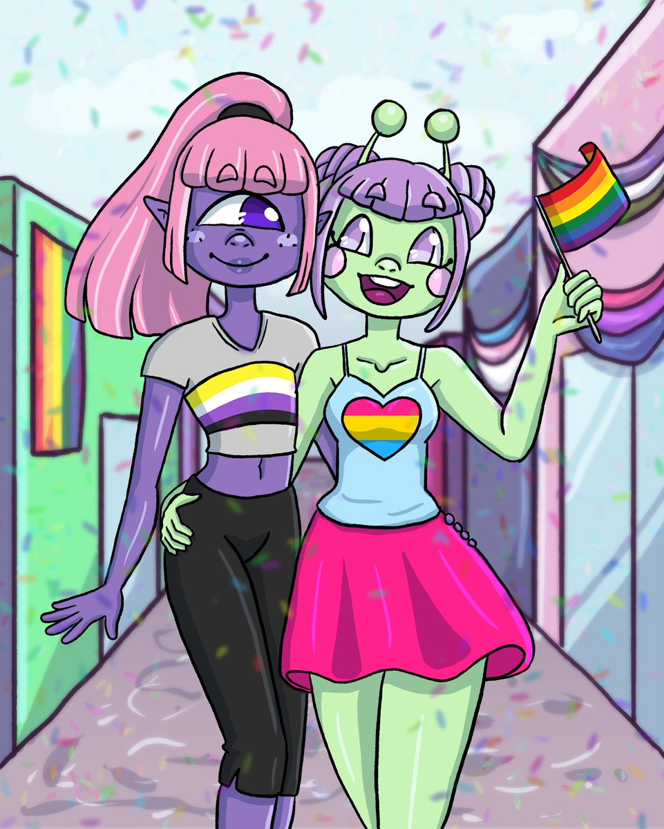 ShakyButtGame's tweet photo. Happy Pride Month from Mina and Tommy!
If you're interested in supporting a queer creator, check out #ShakyButt on @fromEveryst's free mobile app. Updates are released every Sunday! https://t.co/FgMilLBjuv