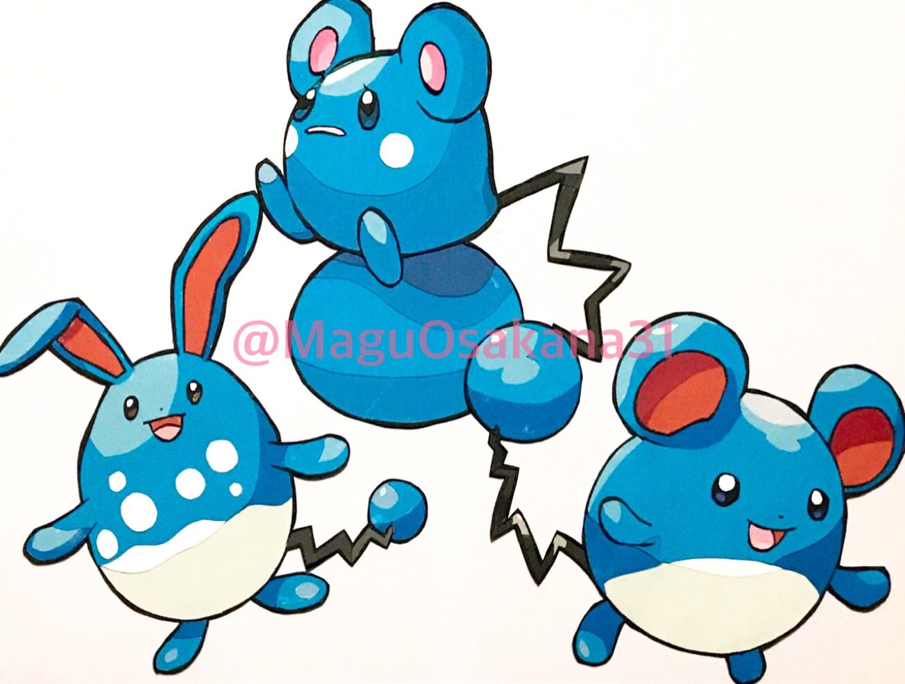 ほづみ ポケモンのルリリ マリル マリルリを切らせてもらいました マリル可愛い ポケモン 切り絵 T Co Tbyhbpre3x Twitter