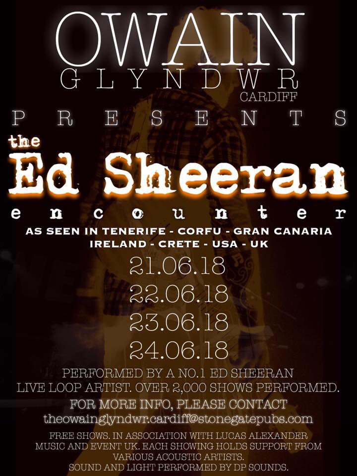 Not lucky enough to get tickets to <a href="/edsheeran/">Ed Sheeran HQ</a> this weekend?? Don’t worry we’ve got a tribute act every night!!
