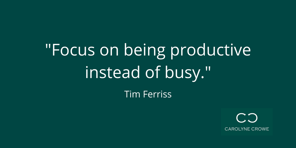 'Focus on being productive instead of busy.' Tim Ferriss #WorldProductivityDay