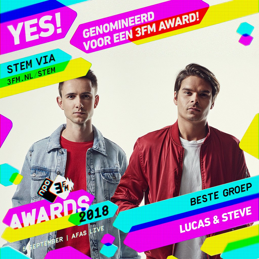 YES! <a href="/lucasandsteve/">Lucas & Steve</a> zijn genomineerd voor een <a href="/3FM/">3FM | We Want More!</a> Award! 😱 Breng je stem uit op 3fm.nl/stem