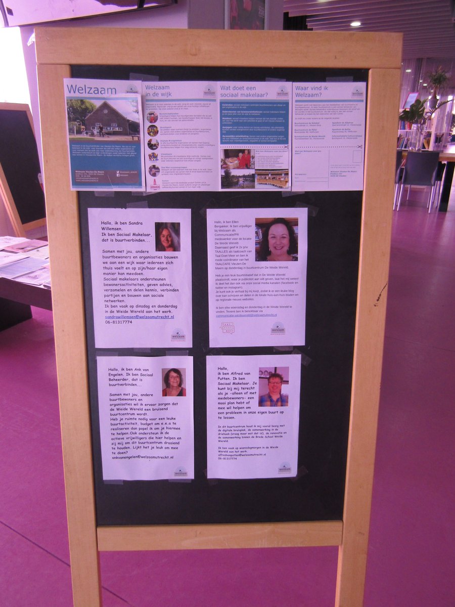 Heb jij een leuk buurtinitiatief waar je meer bekendheid aan wilt geven, of een activiteit dat in het buurtcentrum De Weide Wereld Vleuterweide gaat plaatsvinden; stuur ons alle info en foto's, wij delen dat weer op onze social media. communicatie-weidewereld@welzaamutrecht.nl