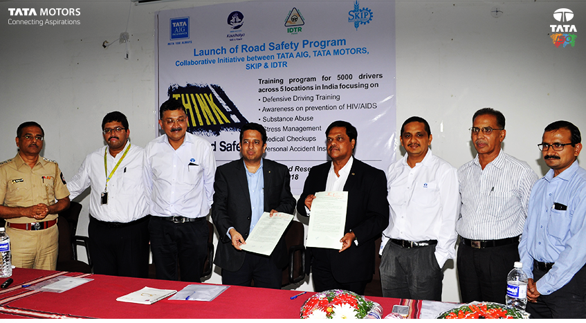 TataMotors's tweet photo. Tata Motors joins hands with Tata AIG to launch a Road Safety programme for HMV drivers in India. We aim at educating the truck drivers about road safety and ensuring their own well-being so that they can further their aspirations. #RoadSafetyProgramme #ConnectingAspirations https://t.co/tyCEOjtg0V