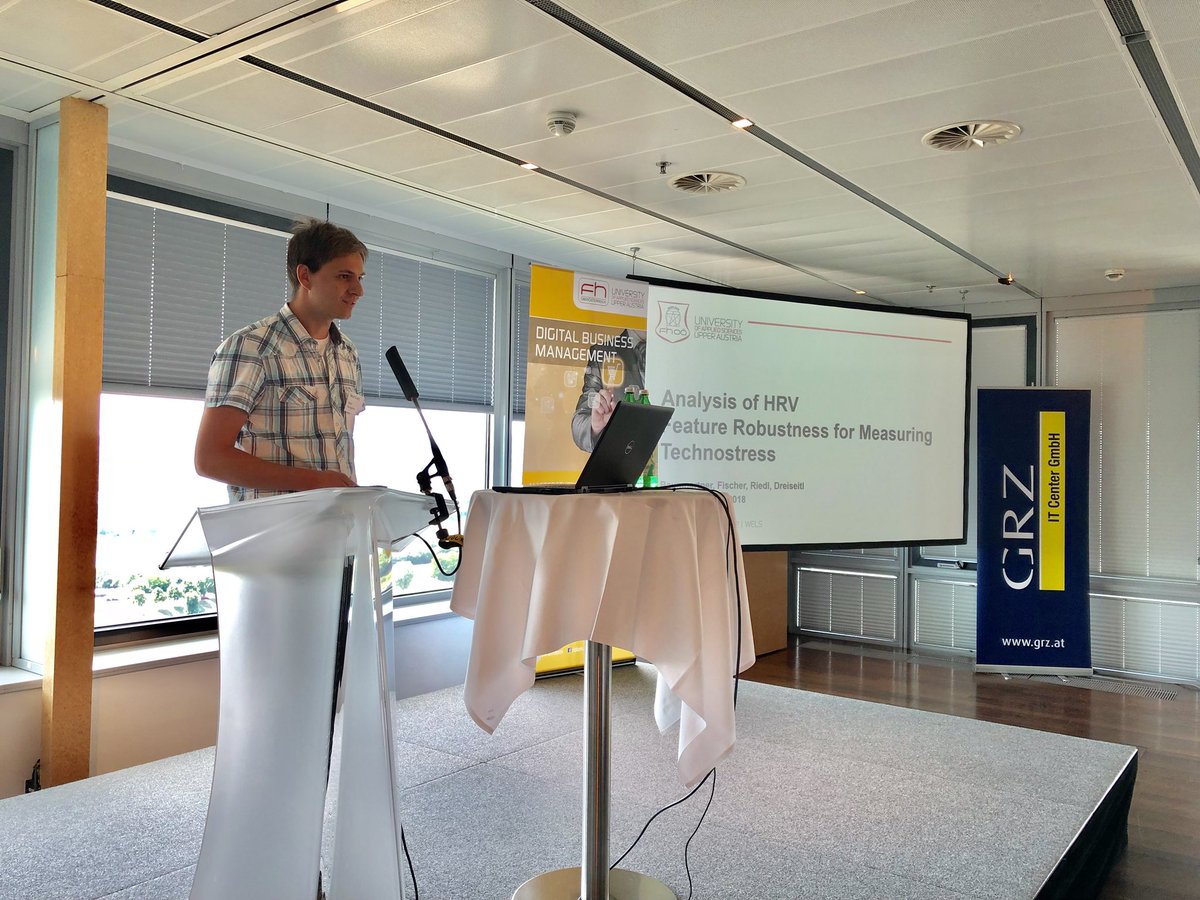Baumgartner on the analysis of HRV for measuring technostress at #neurois 2018