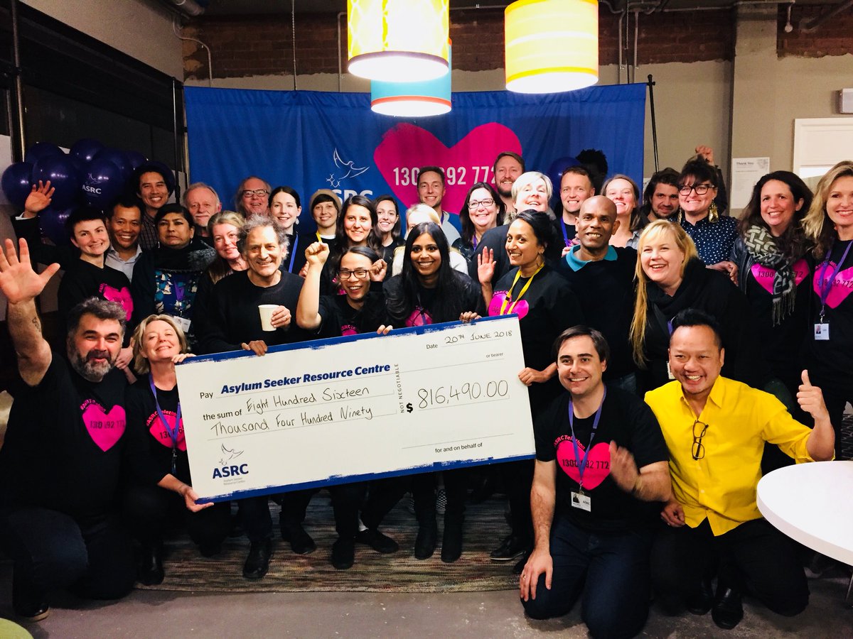 ASRC1's tweet photo. We made it!! Thanks to your incredible support we made $816,490!! We can’t thank you enough for pitching in to make a brighter future for people seeking asylum! If you are still keen to contribute head to https://t.co/1q753NgnOm or sms ‘HOPE’ to 0437 371371 🙌🏼💜 https://t.co/qQQS6xy9bX
