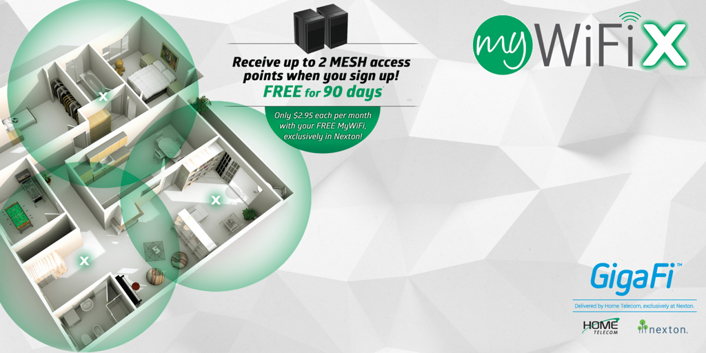 HomeTelecom's tweet image. For every room and every device, we have you covered! MyWiFi X offers extreme coverage to enhance reliability and performance. MyWiFi X is FREE for 90 days to our Nexton customers as part of our living lab commitment! Learn how you can sign up today visit: HomeSC.com/gigafilab