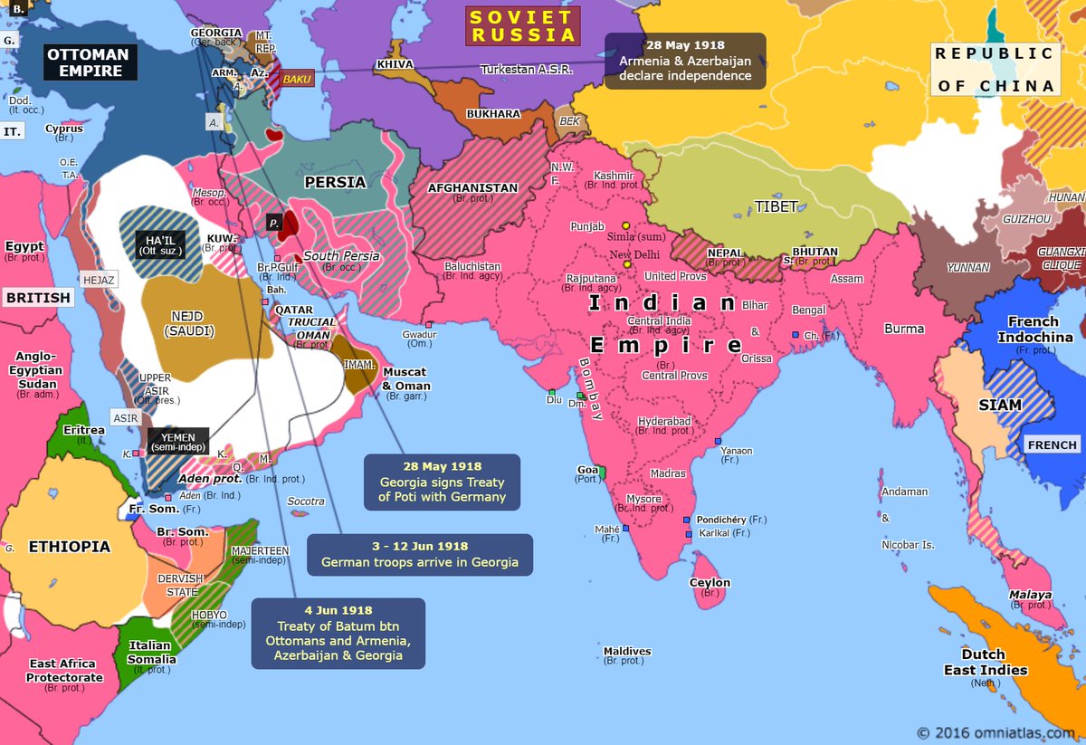 This Day In Wwi On Twitter Jun 1918 Map Of India And Surrounding