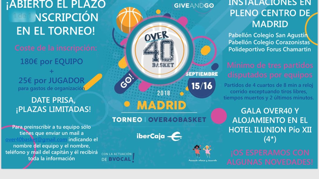 giveandgosport's tweet photo. Mis queridos  Over40basket .... este año jugamos en MADRID capital....
Si quieres competir pero , sobre todo, si disfrutas con  este deporte y tb compartir el “ tercer tiempo”.... vente!!!!! Pero ojo! Vamos mal de plazas...
El equipo del Over40basket se va a dejar el alma https://t.co/1a485rBIXa