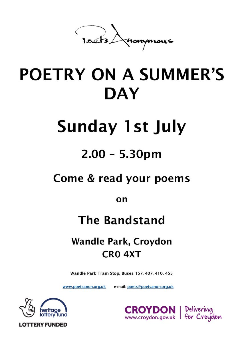 Not long to go now for this years feast of poetry!