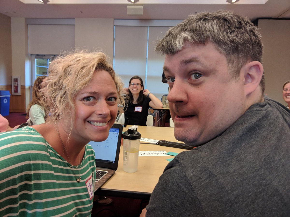 JackieTingen's tweet image. Double trouble at #edcampcode @nathan_stevens #whatselfie