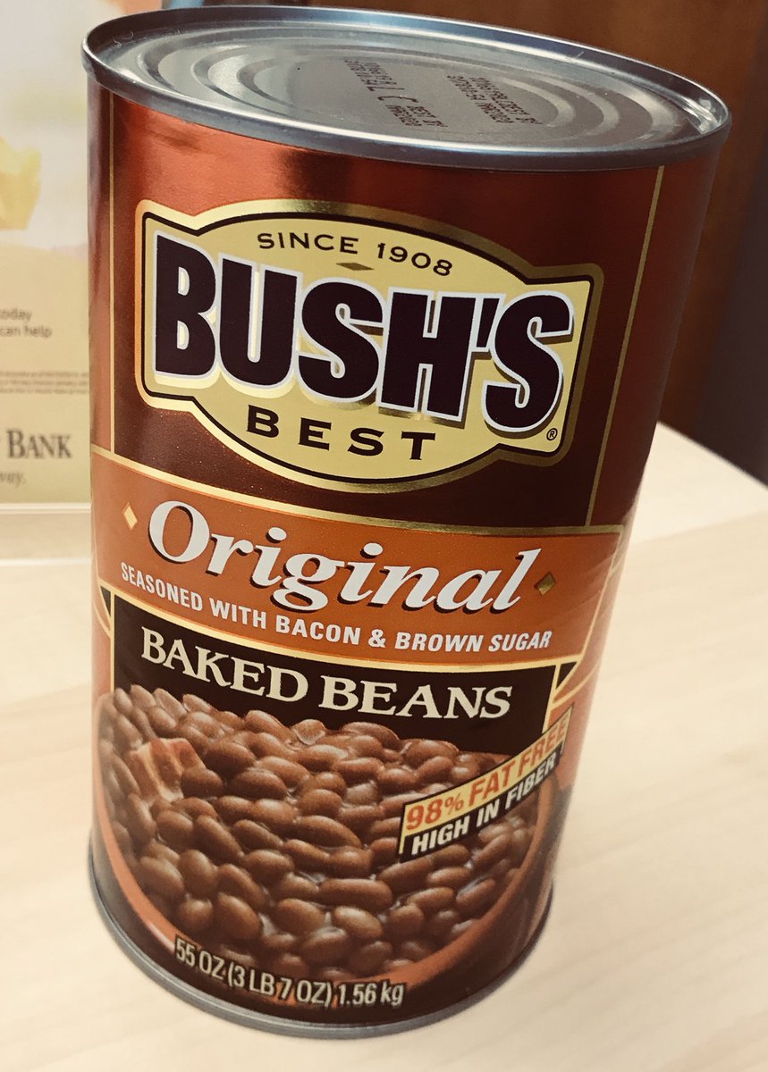 AubreeMart's tweet photo. My @MidwestBank team is the best! Found these @BushsBeans on my desk this morning. #pregnancycravings They know me too well! https://t.co/KBbRJ6PtJU