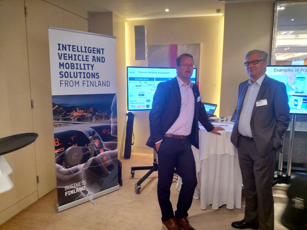 salonen_jouni's tweet photo. Finnish Intelligent vehicle and mobility ecosystem on display at Intelligent Mobility event in London. @FS_Automotive #IntelligentMobility @BusinessFinland #FutureWithFinland https://t.co/E3vo4BQSsF