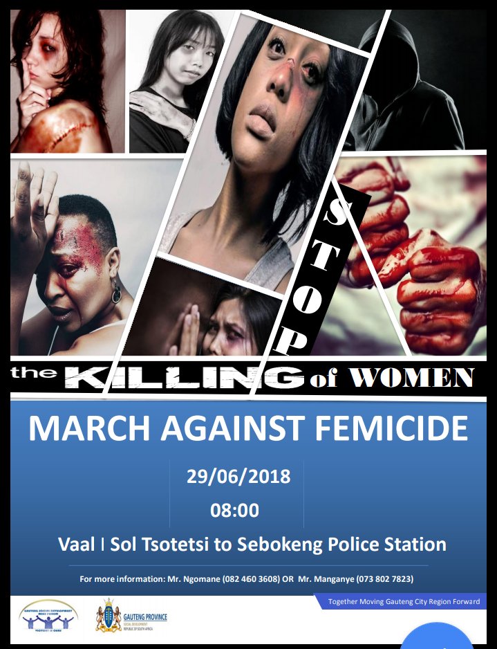 BethuelMokoena's tweet photo. Gauteng Dept. of Social Development Men's Forum invite all men to take a stand against femicide.
#Victory✊🏿
#IsOurs🙌🏿 https://t.co/YKBxAREGTr