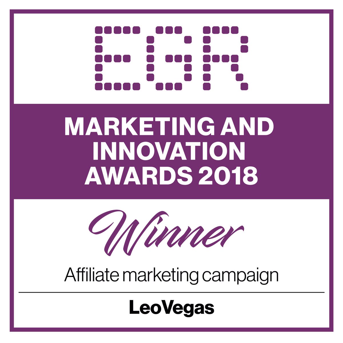 EGRIntel's tweet photo. Congratulations to @LeoVegasUK for winning Affiliate Marketing Campaign #EGRMarketingAndInnovationAwards 2018! https://t.co/dTvRlBO5Ey