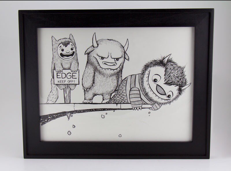 vanessa_ramirez's tweet photo. Was looking for something on my phone saw this. One of few drawings I’ve sold was really hard to let go 😬 From 2015 for Sendak Silverstein Small Adventures show @leannalinswonderland curated by @supahplex #monster #monsters #throwback #drawing #mauricesendak #shellsilverstein https://t.co/OlOexrQxIp
