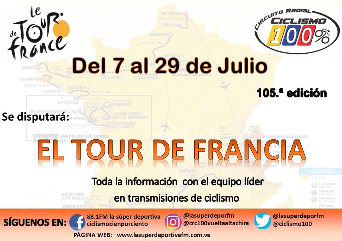 TOUR DE FRANCIA 2018
Y el equipo líder en transmisiones deportivas les llevará toda la información