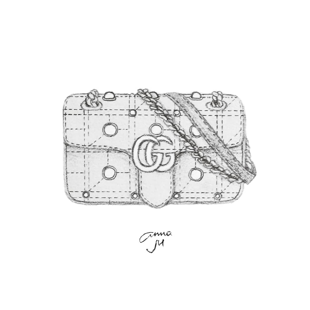 gucci bag drawing easy