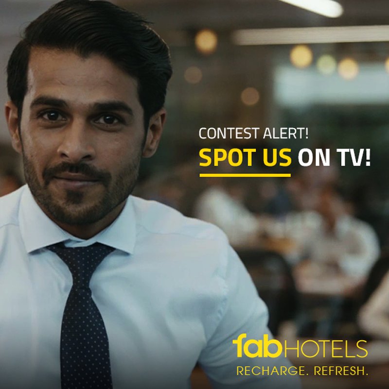 FabHotels's tweet photo. We're live on TV starting tomorrow! Spot our ad on your television sets. Take a picture &amp; you might win an Amazon voucher worth 1000/-
T&amp;C
Follow us &amp; retweet the post
Take a picture of our ad playing on TV
Post it using #RechargeRefresh
Tag your friends
#FabHotels #ContestAlert https://t.co/V6chYC3Aa9