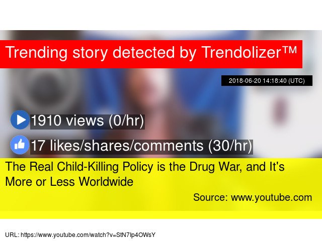 TrendingDrugs's tweet image. The Real Child-Killing Policy is the Drug War, and It&apos;s More or Less Worldwide #Makersupport #Twitter #GAB drugs.trendolizer.com/2018/06/the-re…