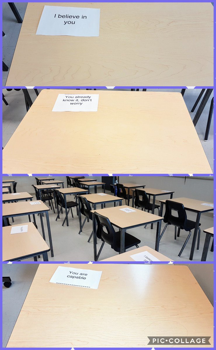 MsNiro13's tweet photo. Thanks to @MrBattista_ for sharing these affirmations to put on desks to help @LASSinspires Ss writing exams today. https://t.co/SmMHUZkhEH