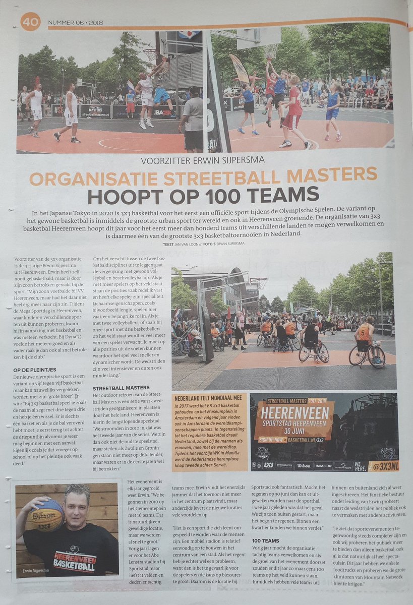 Het is bijna zover. Mooie # promotie voor #Streetballmasters op 30 juni bij <a href="/SportstadHveen/">Sportstad Heerenveen</a> #Heerenveen in <a href="/GrootHeerenveen/">GrootHeerenveen</a> . <a href="/3x3NL/">3x3 Basketball Netherlands</a> <a href="/FIBA3x3/">3x3 Basketball | FIBA3x3</a> #wehere #SignUpNow basketball.nl/3x3-basketball…