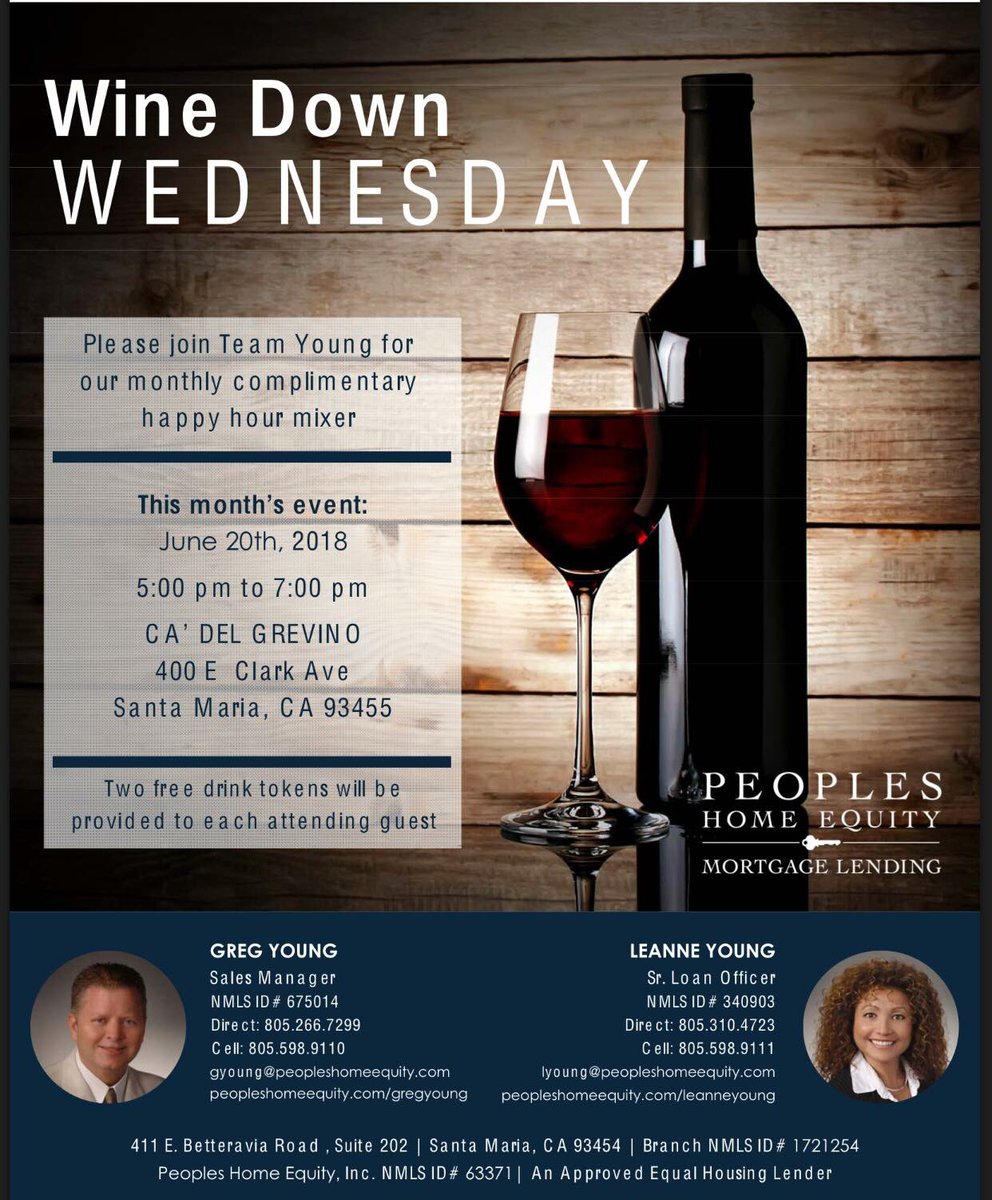 pamadkisson's tweet image. Realtors!!! It’s back!! Tonight!  6.20.18 , 5-7pm, Wine Down Wednesday..a complimentary happy hour for Realtors, sponsored by #PeoplesHomeEquityMortgageLending #winedownwednesday #realtornetwork