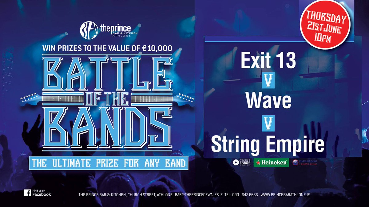 StringEmpire's tweet image. This Thursday 21st we will be in #Athlone to try and impress the judges with our new songs @The Princes Bar,Athlone. Be sure to call in and show some support @AthloneIT !! From 10pm #battle #livemusic #support #irishmusic #bands #ireland #roadtrip