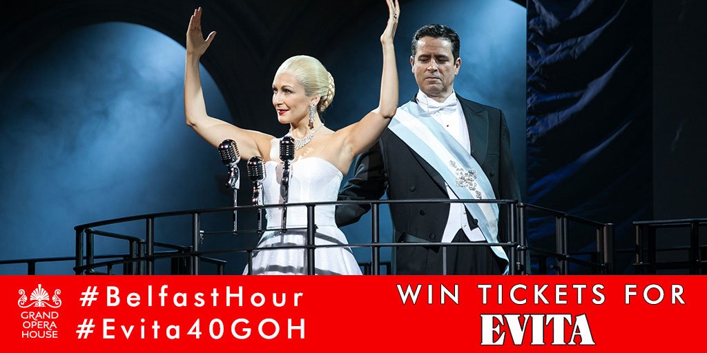 BelfastHourNI's tweet photo. Join us tomorrow at #Belfasthour where one lucky networker will win Two tickets to see the amazing "Evita", straight from London’s West End with @gohbelfast! #Belfasthour #Evita40GOH! https://t.co/WpoCxfTL8Z