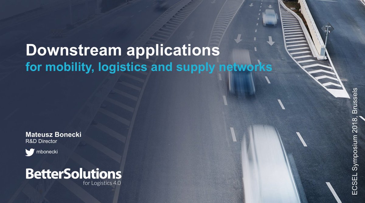 Today I spoke at #ECSELSymposium 2018 in Brussels about development of downstream applications for mobility, logistics and supply chain in the context of @ECSEL_JU large-scale ecosystem projects like <a href="/Productive40/">Productive4.0</a> or AFarCloud.