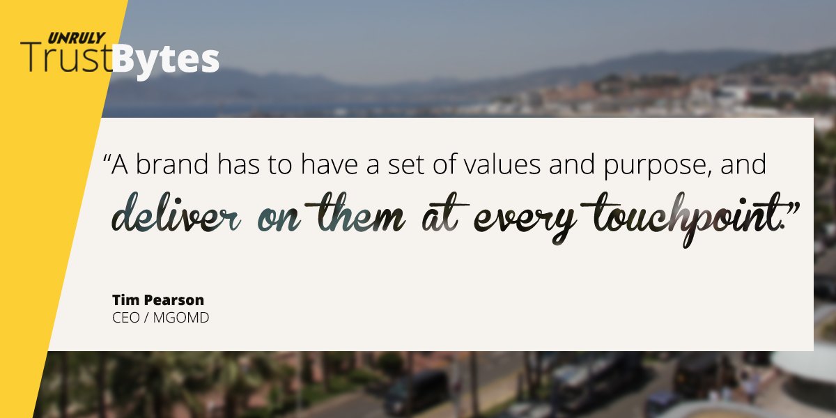 Our latest #TrustBytes comes from <a href="/MGOMD/">MG OMD</a> CEO Tim Pearson on the importance reinforcing brand purpose at every step of the customer journey #CannesLions
