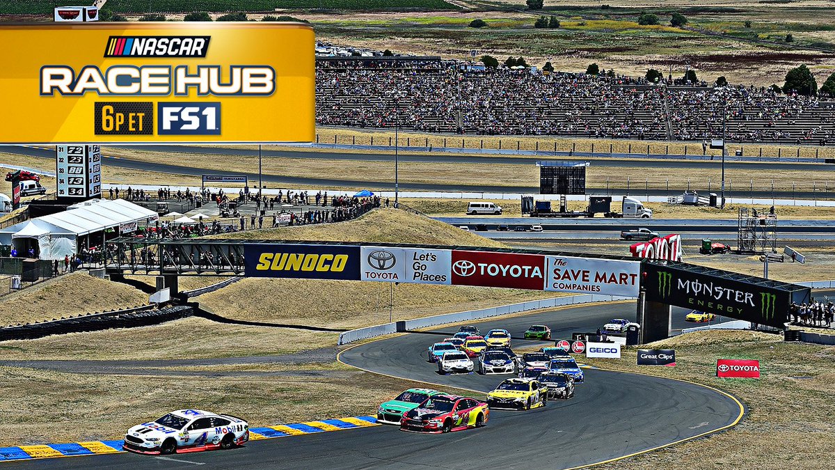 NASCARONFOX's tweet photo. Sonoma and Gateway are next. NASCAR #RaceHub rolls at 6p ET on FS1. https://t.co/fVSBEuqzQi
