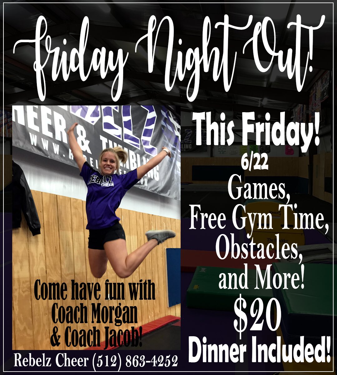 Friday Night Out is this Friday 7:00-10:00! Come out and have some fun with us! 🌟 #fridaynightout