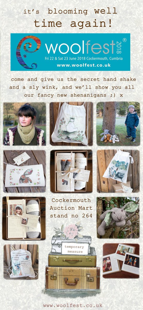 KimTillyer's tweet photo. It's @WoolfestGB this weekend! If you're there don't miss @onlyeverjusta - not only peddlers of all things wooly &amp; whimsical but also my excellent card printers (&amp; suppliers of moral support &amp; bum kicking) #justacard #LakeDistrict https://t.co/w7u8RtnGFi