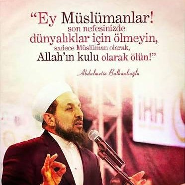 Allah rahmet eylesin. Hakkı haykıran günümüzün sağlam vaizlerinden idi Rabb'im mekanını cennet eylesin.
Abdülmetin Balkanlıoğlu