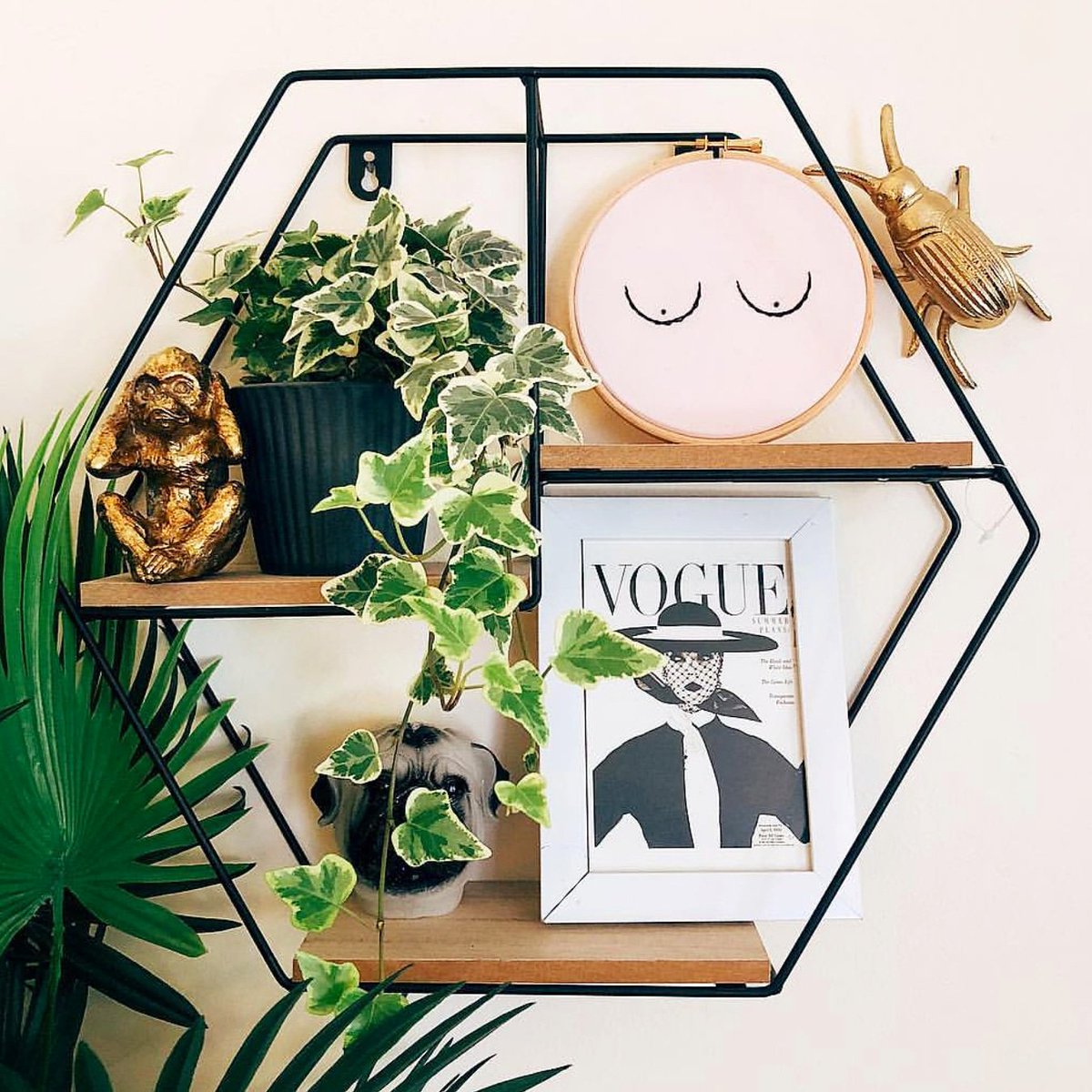 Absolutely love seeing my hoops in their new homes 💕 
#boobies #peachy #homedecor #modernembroidery #feminist #girlssupportgirls #plantsarefriends