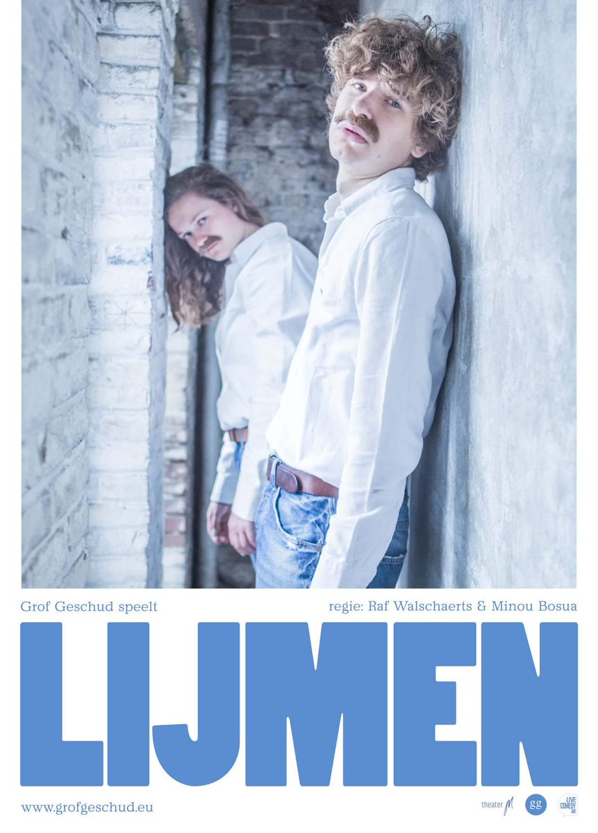 Vanavond in de Verkadefabriek in Den Bosch voor de afstudeervoorstelling 'Lijmen' van Grof Geschud, het piepjonge duo Lander &amp; Myrthe. Geregisseerd door Raf - Kommil Foo - Walschaerts en Minou Bosua. Dus ja, de nodige verwachtingen. Benieuwd.