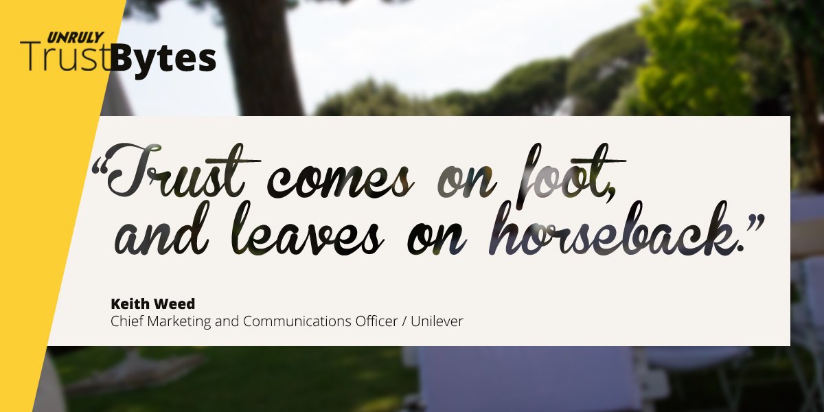 Our final #TrustBytes from day 3 of #CannesLions comes from <a href="/Unilever/">Unilever</a>'s <a href="/keithweed/">Keith Weed</a> - highlighting the importance of prioritising and maintaining trust once you have it!