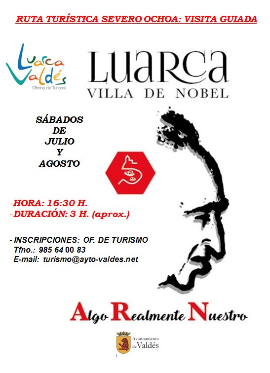 Llega el verano y con él nuestras visitas guiadas gratuitas.
#LuarcaVilladeNobel #AlgoRealmenteNuestro #AyuntamientodeValdés