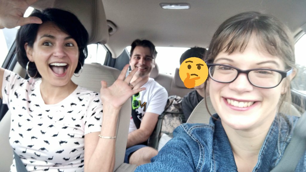 InesLauraDawson's tweet image. A car load of enthusiasm enroute to #EduCon #WeCreateEDU!!